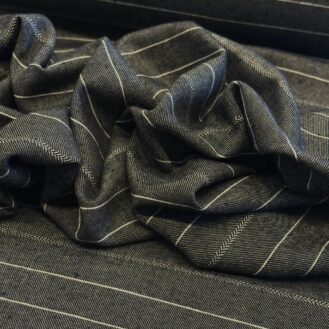 Tecido Viscose Mista Risca de Giz Jeans