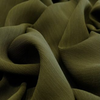 Tecido Chiffon Texturizado Verde Oliva