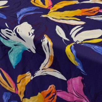 Tecido Viscose Estampa Folhagens Coloridas