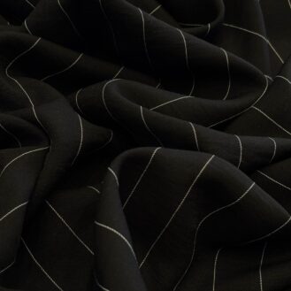 Tecido Tencel Risca de Giz Preto e Branco