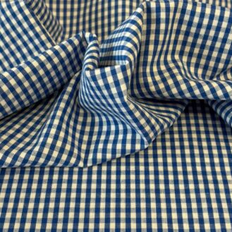Tecido Tricoline 100% Algodão Vichy Azul Royal