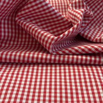 Tecido Tricoline 100% Algodão Vichy Vermelho