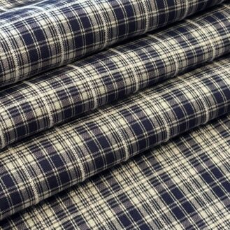 Tecido Crepe de Viscose Estampado Xadrez Azul