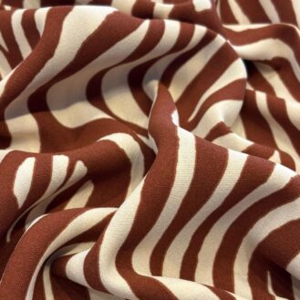 Tecido Crepe Com Leve Elastano Estampa Zebra Marrom