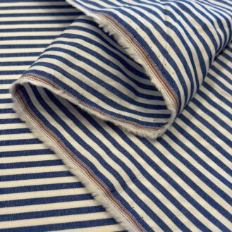 Tecido Tricoline Listra Azul e Branca