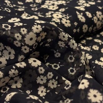 Tecido Musseline Estampa Liberty Preto e Branco